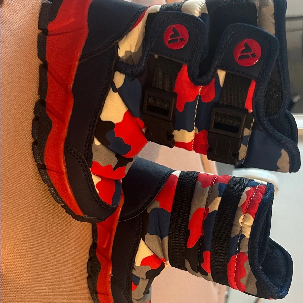 Mishansha Kids Camouflage Snow Boots Size 8 Toddler (EU 24) - Red, Blue, White